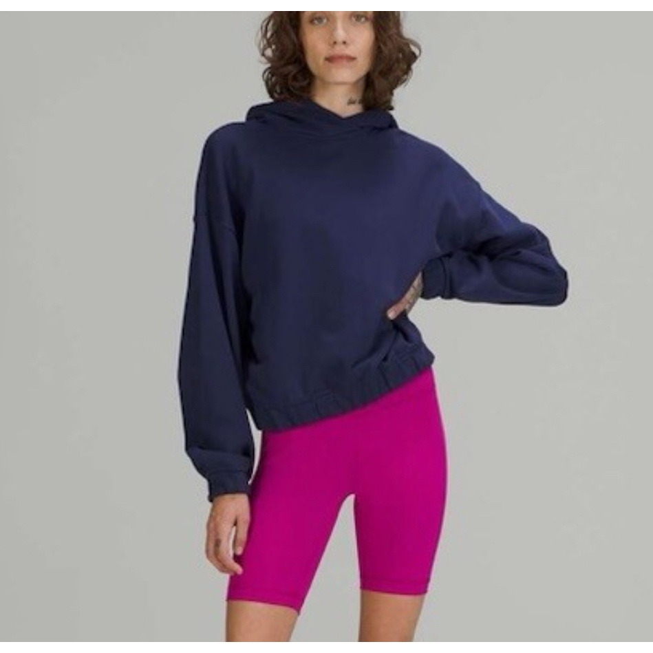 Lululemon Relaxed Cropped Hoodie Night Sea Navy Blue Athletic Sweatshirt S/M